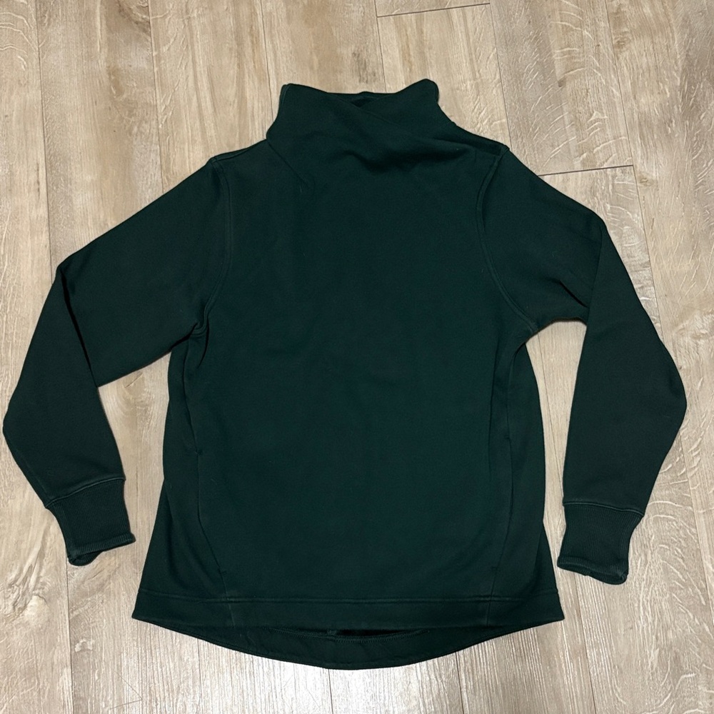 Athleta Women’s Green Cowelneck Sweater Size Small Zippered Pockets